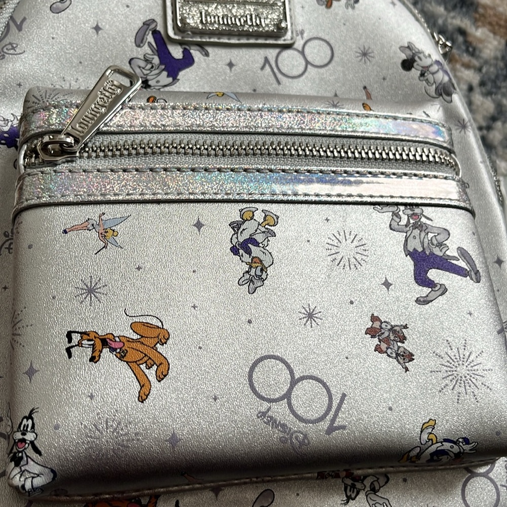 Loungefly Silver Disney Character Backpack - Picture 8 of 9